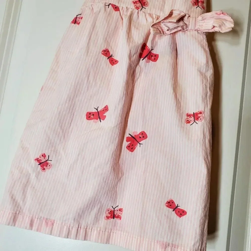 Just One You by Carter's Pink and White Striped Butterfly Dress Baby Girl 18m